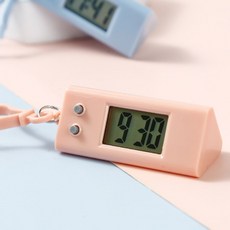 열쇠고리 전자시계 가방 액세서리 키링 시계 미니, 타원열쇠고리시계블랙