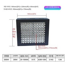UV 조사기 건조 자외선 다용도 경화기 공예, 300W 이상, 2000W 초대형조명면 395nm, 기본 색상