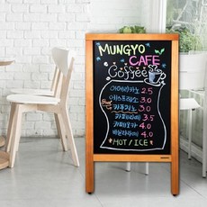 카페 매장 입간판 형 스탠드 메뉴 보드 칠판 업소용 가격표 가게 앞 칠판, 옵션2, 전신거울형 커피 118x36cm 필기구 포함