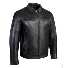 Milwaukee Leather 남성용 프리미엄 가죽 패션 캐주얼 재킷 (GR-SFM1899-MIL-BLACK 라지), X-Large, Gr-sfm1899-mil-black