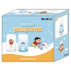 짱구는못말려 글라스컵 짱구 흰둥이 2P세트, 2개