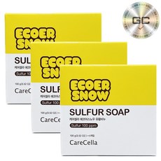 지쿱 케어셀라 에코어스노우 유황비누 3set + 휴대용물티슈 증정