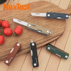 NexTool 10 in 1 접이식 칼 EDC 멀티 도구 포장 풀기 가위 스크루 드라이버, Black, 1개