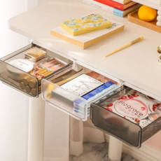 책상 서랍 숨김 수납 부착식 정리함 데스크, 서랍장(블랙)