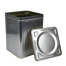 김치 한약 식품 해외 택배 배송 보관 포장 박스 상자 깡통 사각 공캔 버켓 (17리터 높이326mm) (인커링), 은색(단일색상), 1개