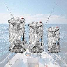 원통형 와이어 통발 중 낚시 그물망 뜰채 휴대용 민물 미끼통