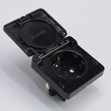 국산 미니 빌트인 콘센트 1구 커버형 블랙 일신전기 책상 식탁 탁자 가구 매립 콘센트, 1개