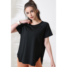 寬鬆遮臀運動上衣 短袖長版設計 瑜伽跑步健身適用 修飾身形 多色可選