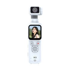 휴대용 4K 액션캠 짐벌 고화질 야외 브이로그 셀카 방수 안정화 소형 카메라, SC2 화이트 4K 고화질 AI 추적, 32G 메모리