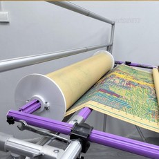 十字繡工具 十字繡圖 十字繡 刺繡架 【捲布神器】十字繡專用捲布圓盤28四槽捲管/重型棘/重型M繃適用, 白色,重型繃【內徑3.5-外徑20cm】卷布盤, 1個