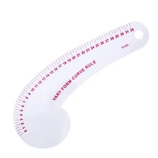 호환 바느질 눈금자 다기능 프렌치 커브 눈금자 의류 만들기 절단 눈금자 슬리브 커브 눈금자 측정 플라스, 15 ZF-HG-0583
