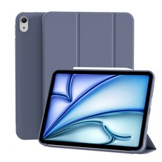 iPad 보호 케이스 자동 잠자기/깨우기 Apple 5/6/7/8/9/10/11 세대 10.2 Soft TPU Air/4/5/6/7 얇고 가벼운 보호 케이스 10.9인치에 적합, 보라, 1개