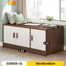 원목 낮은이불장 미니이불장 800 조립식 낮은장롱 보관함 대용량 거실 틈새 창가, J. (11) 딥 월넛 + 화이트 3도어 90CM 컬렉