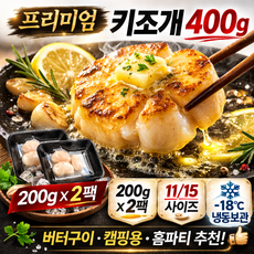 프리미엄 키조개 관자 400g (200gx2팩) 11/15 버터구이 캠핑용 냉동세트, 2개, 200