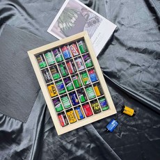 필름 보관 케이스 카메라 사진 수집 인테리어 액자 전시 미니 즉석, 1개, 내추럴 우드 29 x 30x4.5 30칸