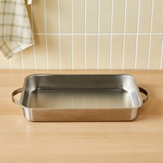 모던하우스 내구성 좋은 통3중 스텐 사각전골냄비 45x25x5.5CM CK0124023, 1개, 실버, 45cm