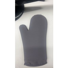 矽膠手套條紋加厚隔熱防滑手套耐高溫廚房用食品級微波爐防燙手套, 1個, 灰色:如圖