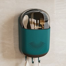 DANGZ 벽부착 수저통 조리도구 정리함, 그린, 1개