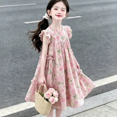 女童夏季碎花連衣裙