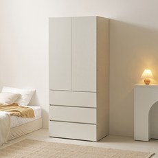 [케이컴퍼니본사] LPM 이음 푸시800 3서랍도어옷장, 화이트