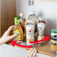 투명 회전 트레이 냉장고 화장품 정리 칸막이 수납함, 1개, 상세페이지 참조