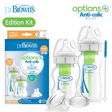 닥터브라운 와이드넥 옵션스플러스 PP젖병 150ml + 270ml + 젖꼭지2개포함, 1개, 420ml, 투명