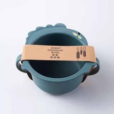 卡通恐龍防摔杯, 碗 - 墨綠色, 1套