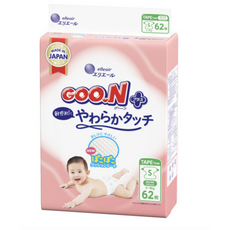 군 플러스 테이프형 기저귀 남여공용 소형 S(4~8kg), 소형(S), 186매