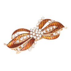 나카노야 NAKANOYA 바레타 65mm 1개 금속 합금 메탈 라인스톤 프렌치 바레트 헤어클립 뒤머리 럭셔리 주얼 진주 윈터 컬러 마블 무늬 에나멜 느낌 리본 꽃 리프 광택 글로스