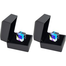 스테이맥스 디크로익 X큐브 프리즘 RGB 분산 물리 및 장식용 저장 박스 포함 (2개 세트), 소형 (2개 팩)