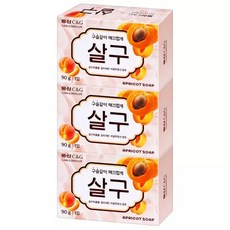 동산 살구비누 90g x 3개 / 세수 세안 샤워 클렌징 핸드 비누, 3개입