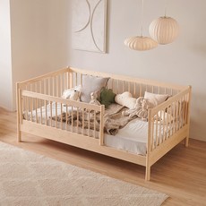 장인가구 뉴피터 SE0등급 키즈 데이베드 가드형 원목 침대 SS+본넬 유로탑매트, 애쉬화이트(다릿발형)