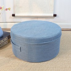 홈트 방음 매트 패드 트램폴린 가정용 쿠션 린넨 키높이 사각, 둥근 천 조각 하늘색, 1개