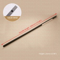 핸들 캐비닛 도어 손잡이 800mm 1000mm 긴 매트 블랙 골드 가구 옷장 하드웨어, Black Length 500mm, 7) Black Length 500mm