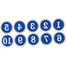 색상번호 원형번호판 1청색 지름 35mm 1개입, 1~10