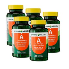 스프링밸리 비타민A 2400mcg 소프트젤 Spring Valley Vitamin A, 5개, 250정