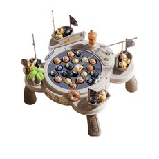 兒童電動釣魚玩具 寶寶智力遊戲 兒童禮物, 1套, 電動釣魚盤(有桌腳)(內容物請參考圖片), 如圖