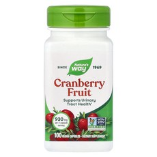 네이처스웨이 크랜베리 열매 930mg 베지 캡슐 100정(캡슐 1정당 465mg), 1개, 100정