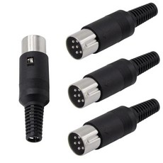 4개 세트 6핀 DIN 수컷 플러그 납땜 커넥터 오디오 비디오 AV MIDI 케이블 어댑터 키보드, SHUKEFER DIN 남성