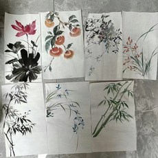 國畫練習稿 小尺寸花鳥畫 寫意花鳥 隨機10張, 參考詳情頁