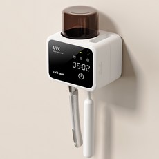 닥터하르 무선 UV히팅 칫솔살균기 가정용 휴대용 소독기 면도기 건조기 2구, 화이트