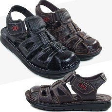 [슈엔몰] 통가죽117 / 발편한 천연통가죽 남성샌들 앞막힘 캐주얼샌달 신발