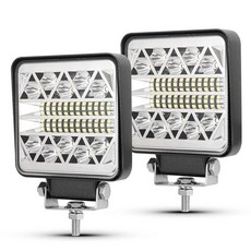 [ 1233320 ] 벙커 인더스트 10.2cm(4인치) LED 조명 포드 사각형 트랙터 작업 스팟 플드 드라이빙 소형 라이트 바 방수 트럭 장비 차량 픽업 UTV ATV 골, 정사각형, 1개