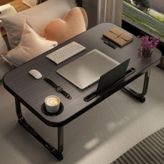 좌식 책상 접이식 휴대용 노트북 좌식 간이 책상 다용도 트레이 테이블 소파 베드 침대 간편 거실, 일반형 블랙