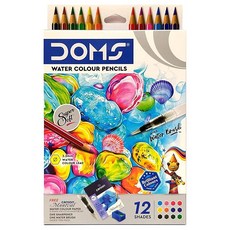 Doms 아티스트 등급 수채화 수용성 색연필 세트 (12개 팩) 144930 8395249953, Doms 아티스트 등급 수채화 수용성 색연필 세트 (1