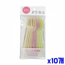 WL 피크닉 소풍용 일회용 컬러포크 12P 도시락포크, 10개, 10개