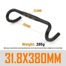 로드 바이크 핸들바 구부러진 알루미늄 스템, 색상: 6. CR12-BK 31.8x380, 1개
