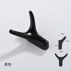 創意黑色免打孔掛鉤, 牛頭掛鉤黑色, 1套