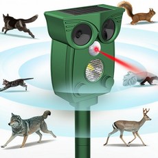 태양광 충전 초음파 살충기 야생동물-새-멧돼지-토끼 살처분 4가지 모드 적외선 탐지 LED 경보음 조절, QKK-805