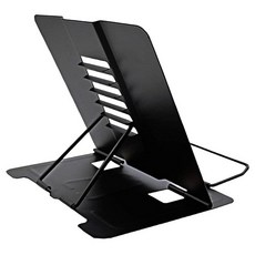 Azheeujy 금속 책 스탠드 접이식 독서 홀더 6가지 조절 가능한 각도 및 종이 페이지 클립 요리책 잡지 교과서 문서 음악책 노트북 태블릿용 견고한 데스크탑, 블랙
